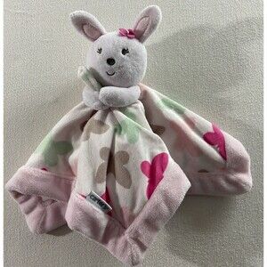 Carters Baby Bunny Rabbit Plush Lovey White & Pink Security Blanket Toy Doll